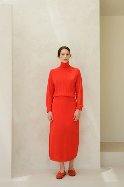 Vestido de cuello cisne de merino extrafino, foto 8