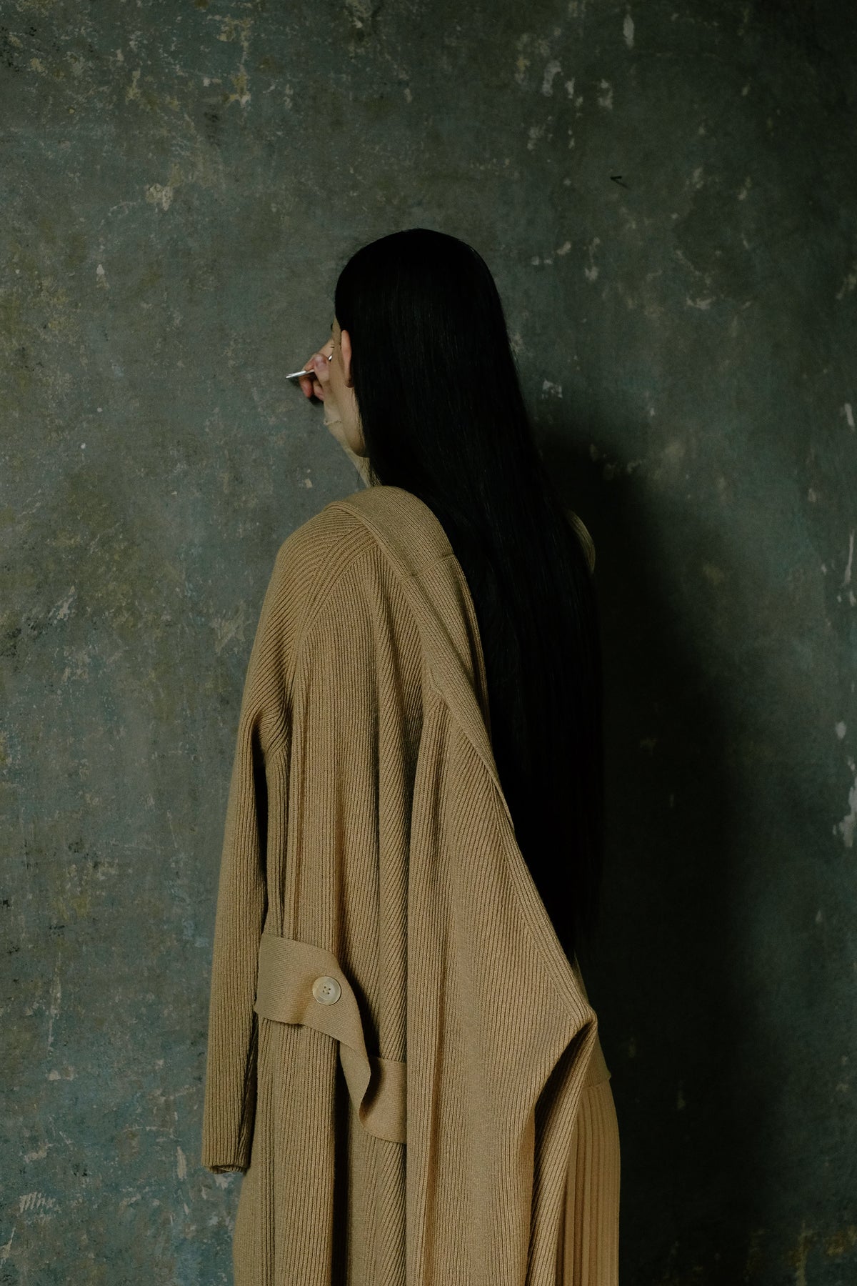 Maxi cardigan col châle, mélange cachemire, photo 4