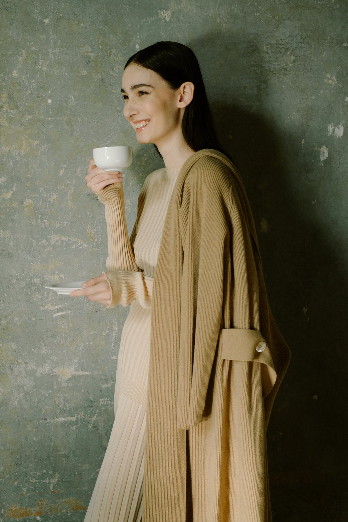 Maxi cardigan col châle, mélange cachemire, photo 2