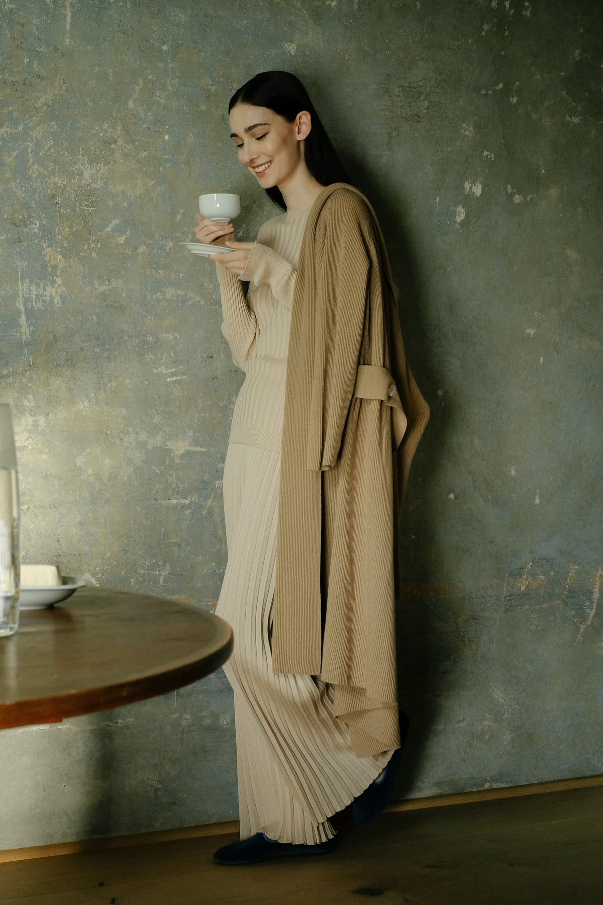 Maxi cardigan col châle, mélange cachemire, photo 3