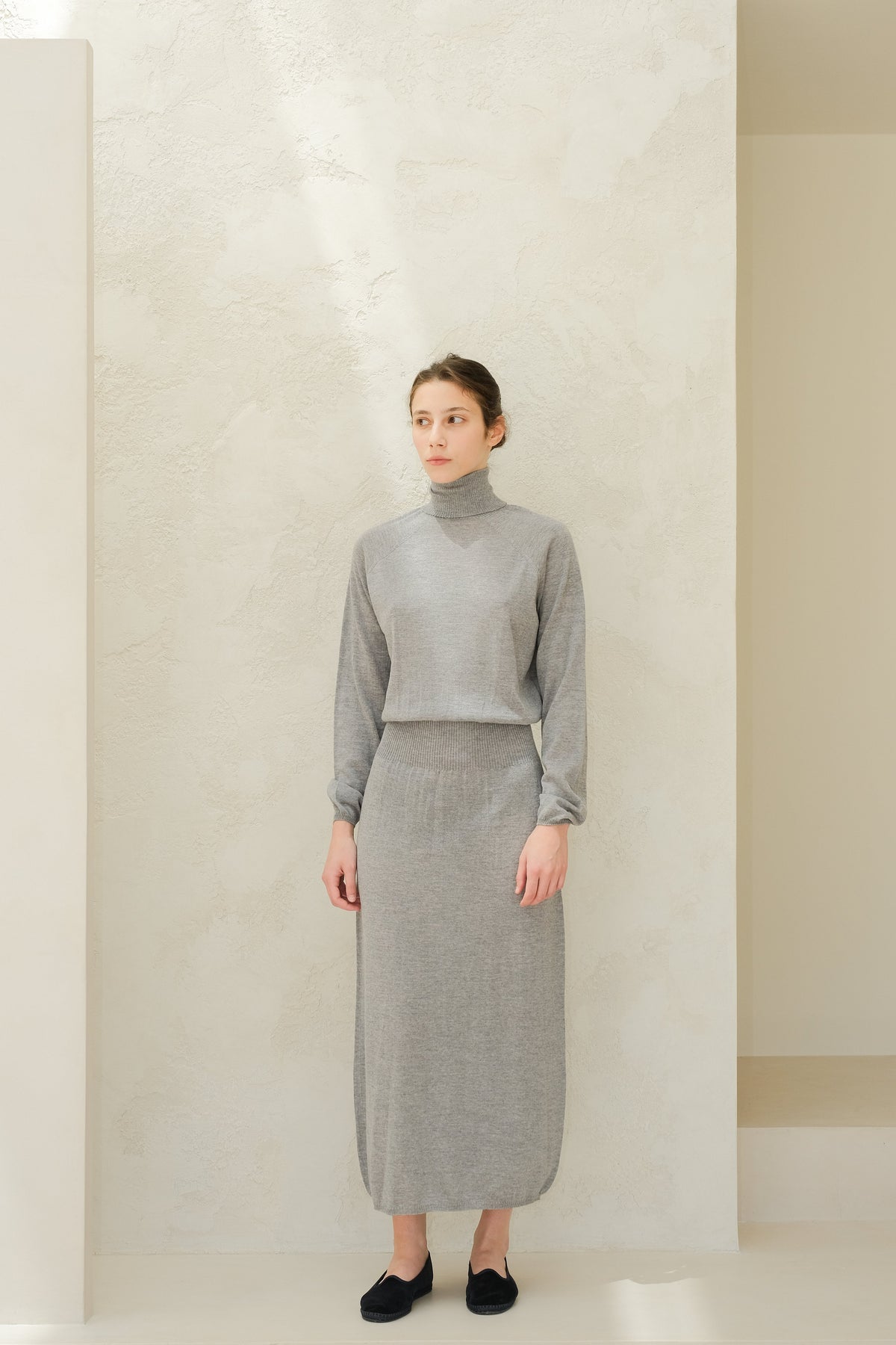 Vestido de cuello cisne de merino extrafino, foto 7