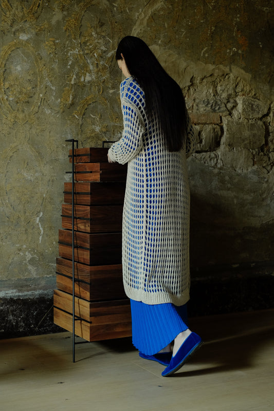 Langer Cardigan aus Baumwollhäkelei, Foto 1