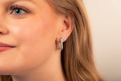 Boucles d'oreilles cœur ouvert en argent 925, photo 1