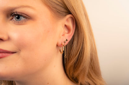 Boucles d'oreilles pyramide 3D dorées, photo 1
