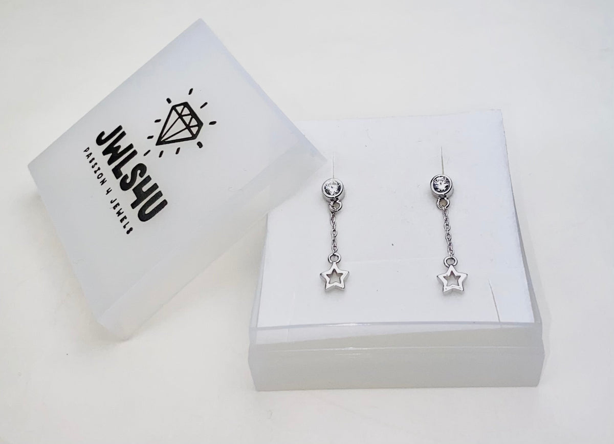Pendants d'oreilles cercle et barre sur chaînette en argent 925, photo 4