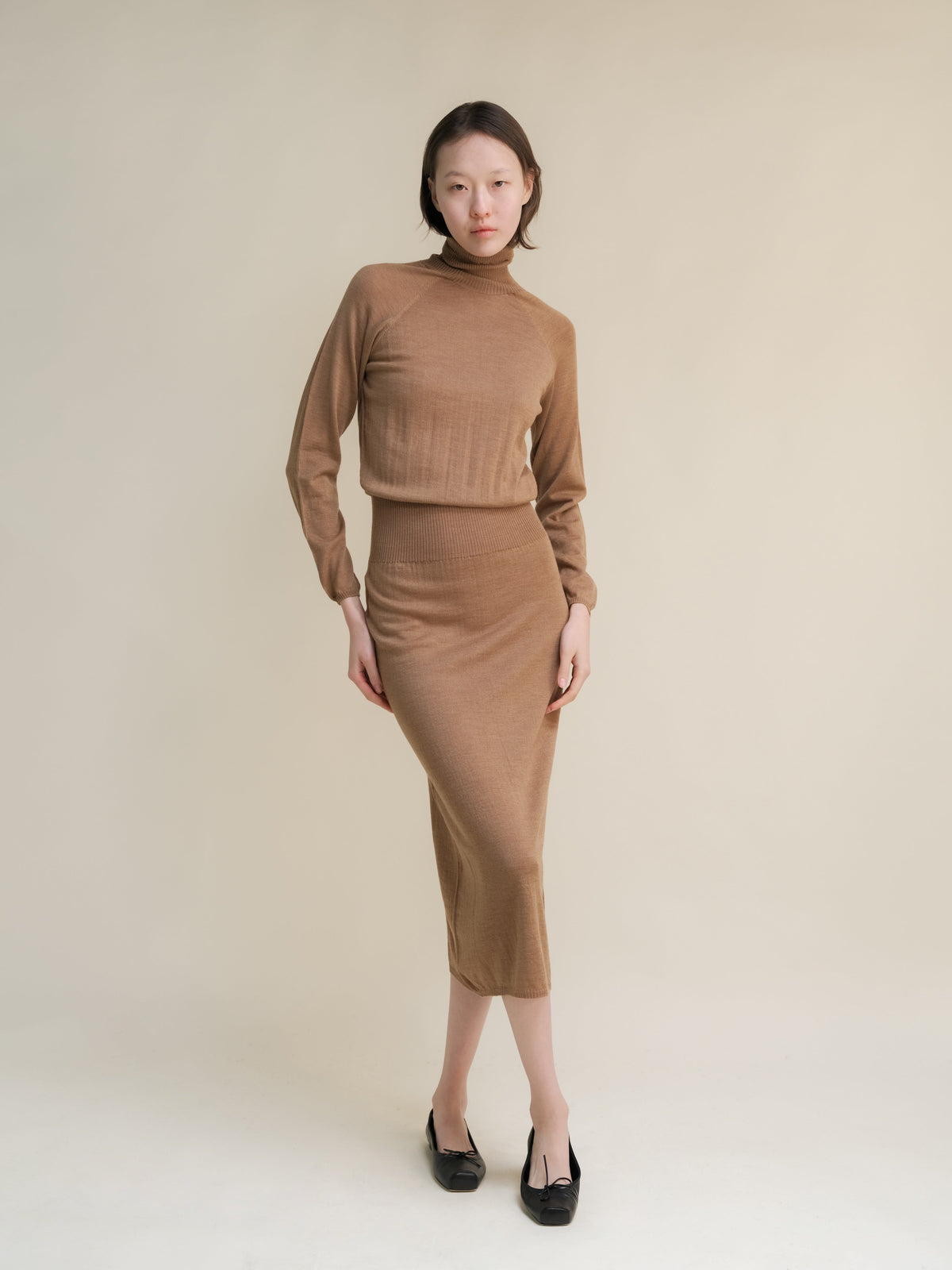 Vestido de cuello cisne de merino extrafino, foto 11