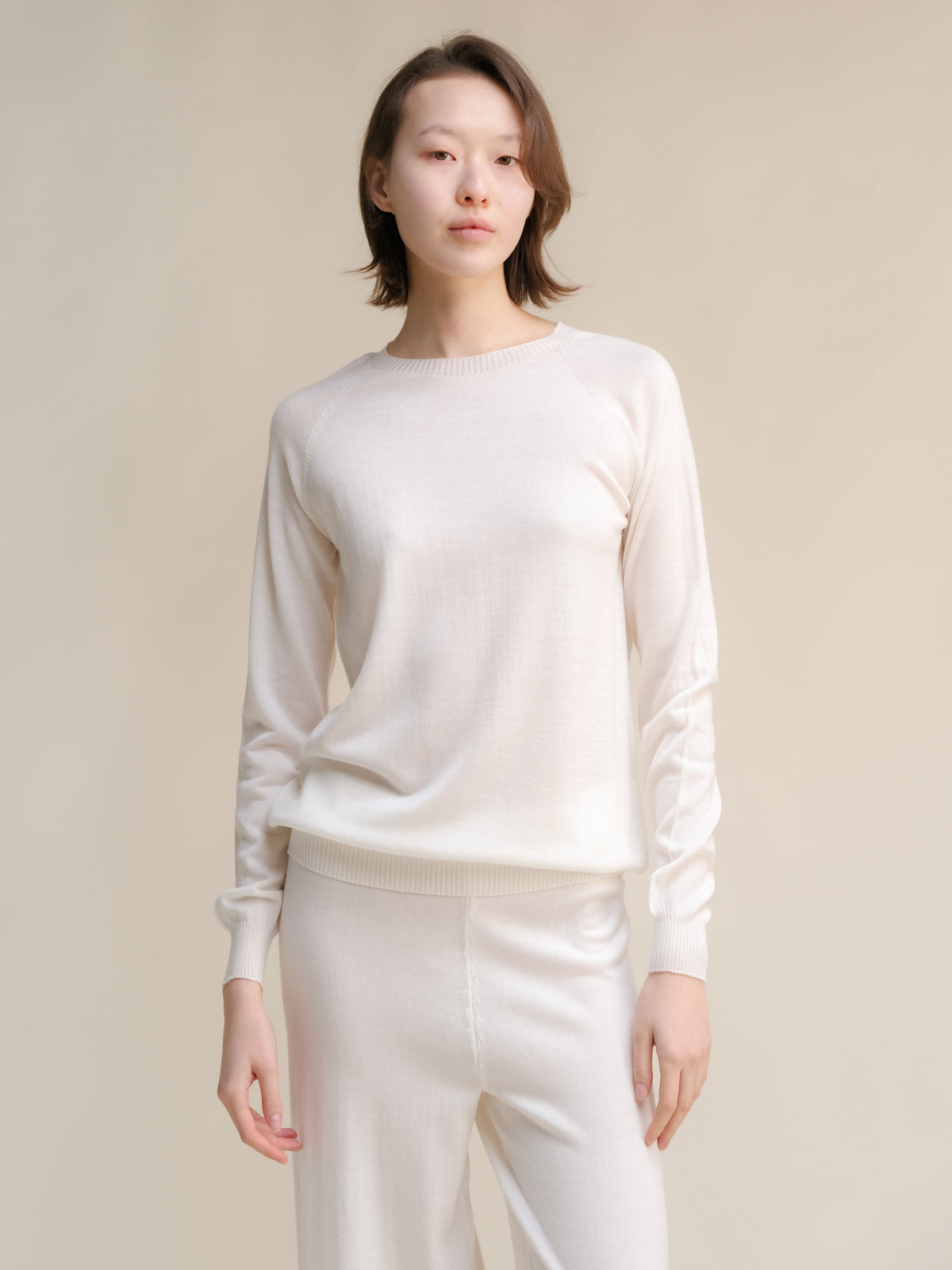 Pull raglan col rond en laine mérinos extra fine, photo 7