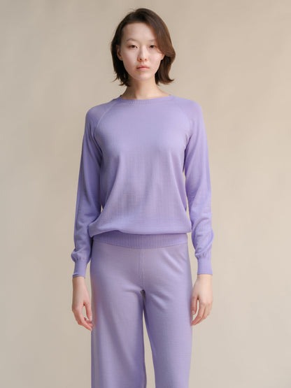 Pull raglan col rond en laine mérinos extra fine, photo 8