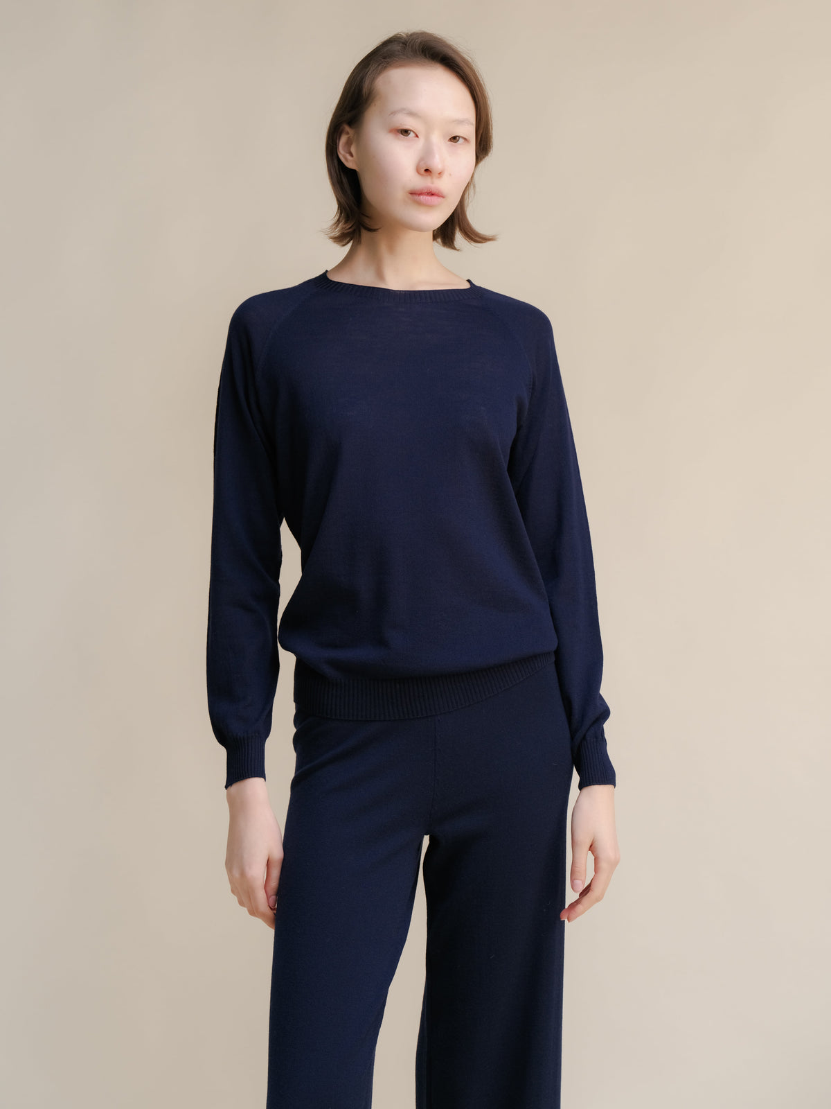 Pull raglan col rond en laine mérinos extra fine, photo 4