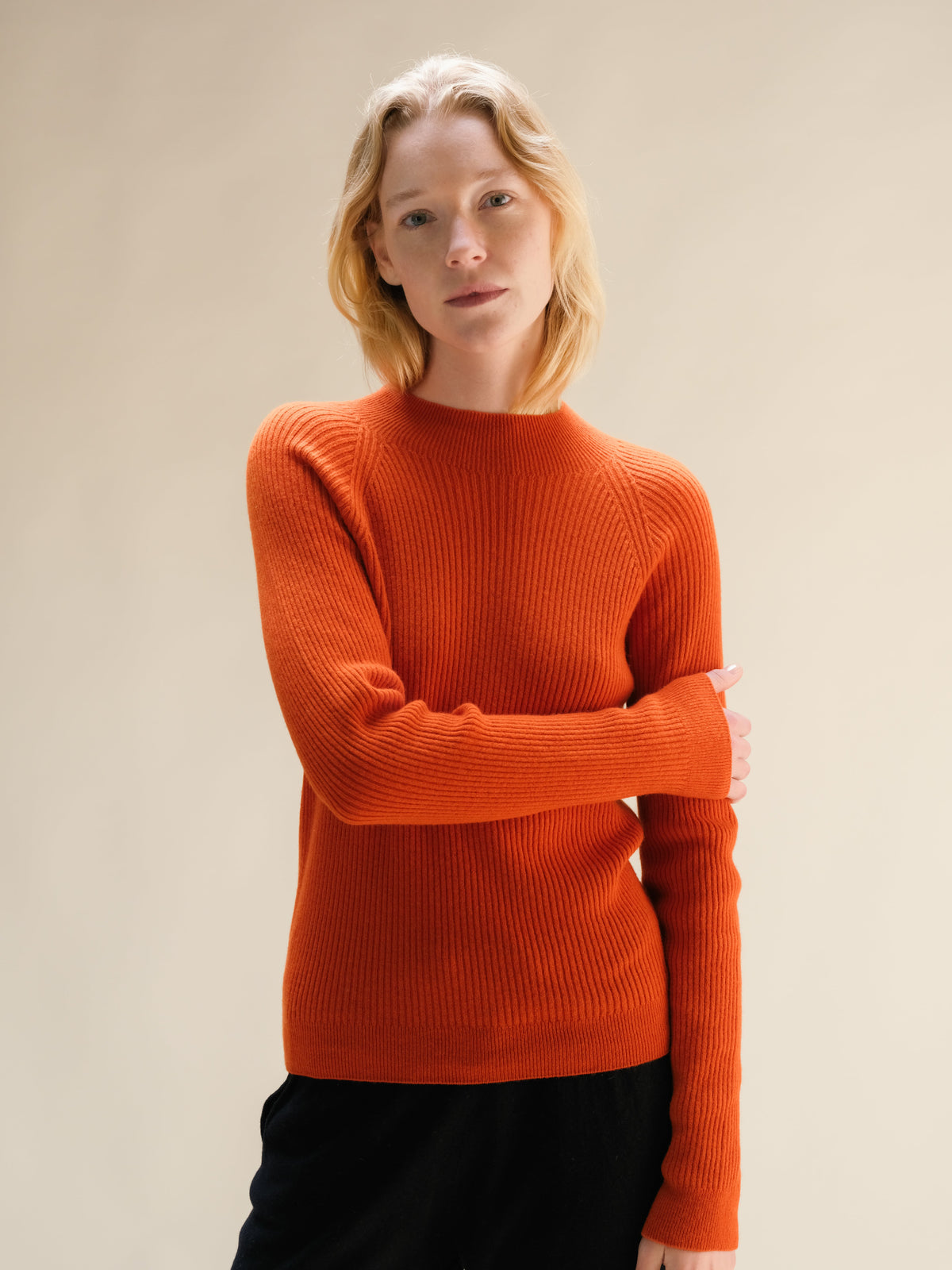 Pull col cheminée, mélange cachemire, photo 12