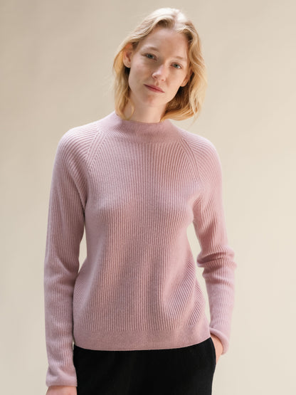 Pull col cheminée, mélange cachemire, photo 14