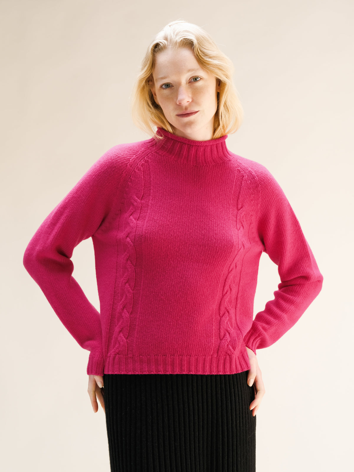 Pull col montant torsadé, mélange cachemire, photo 19