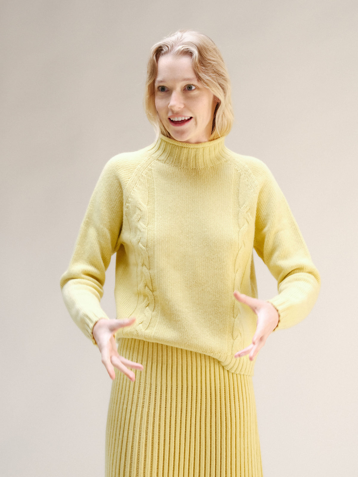 Pull col montant torsadé, mélange cachemire, photo 18