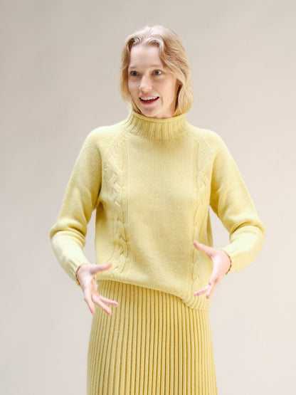 Pull col montant torsadé, mélange cachemire, photo 18