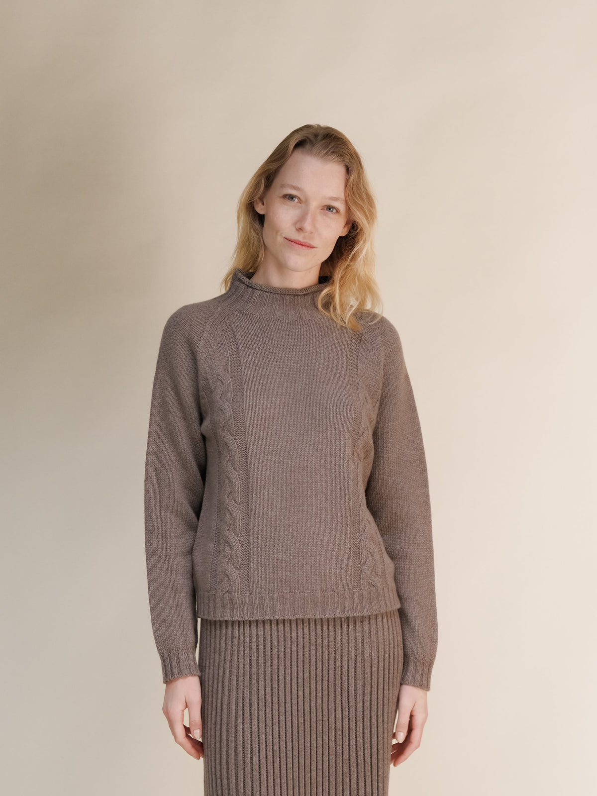 Pull col montant torsadé, mélange cachemire, photo 11