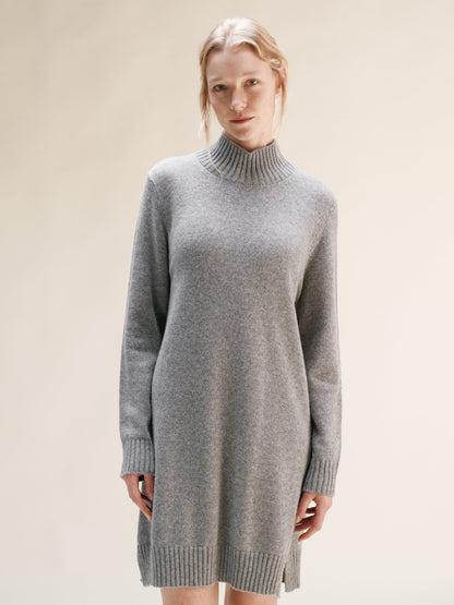 Vestido midi de cuello alto, mezcla de cachemira, foto 5