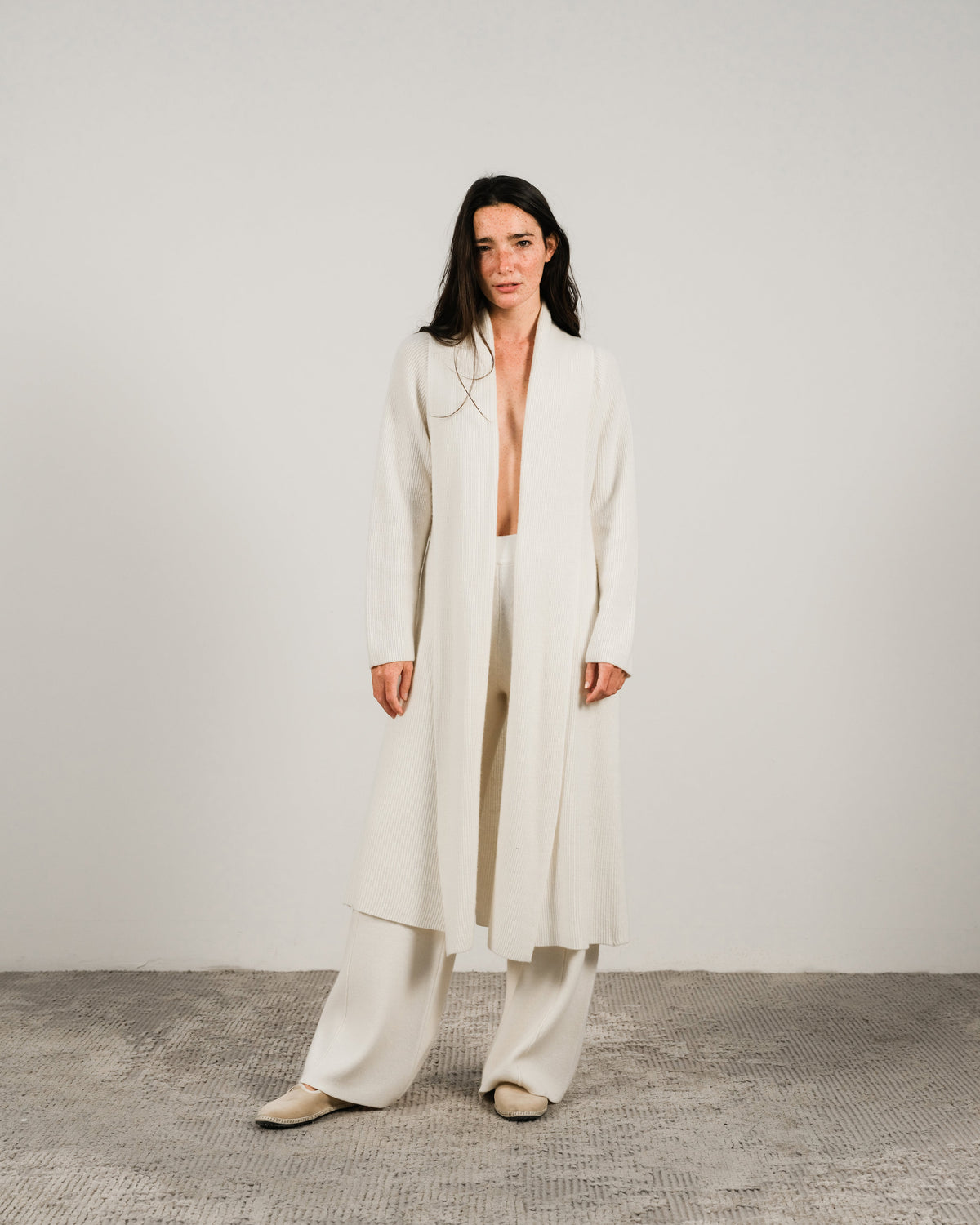 Maxi cardigan col châle, mélange cachemire, photo 1