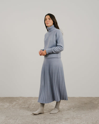 Jupe plissée midi, mélange cachemire, photo 12