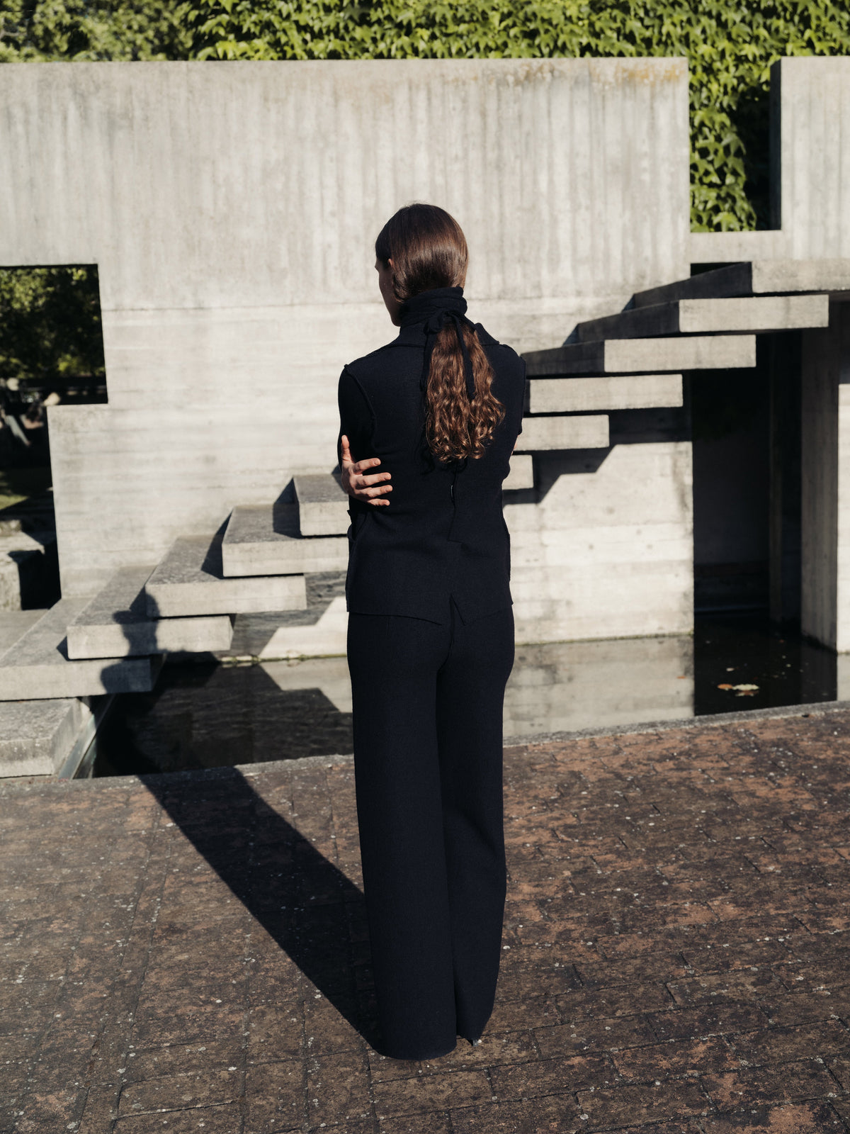 Pantalon bootcut en laine bouillie, photo 5