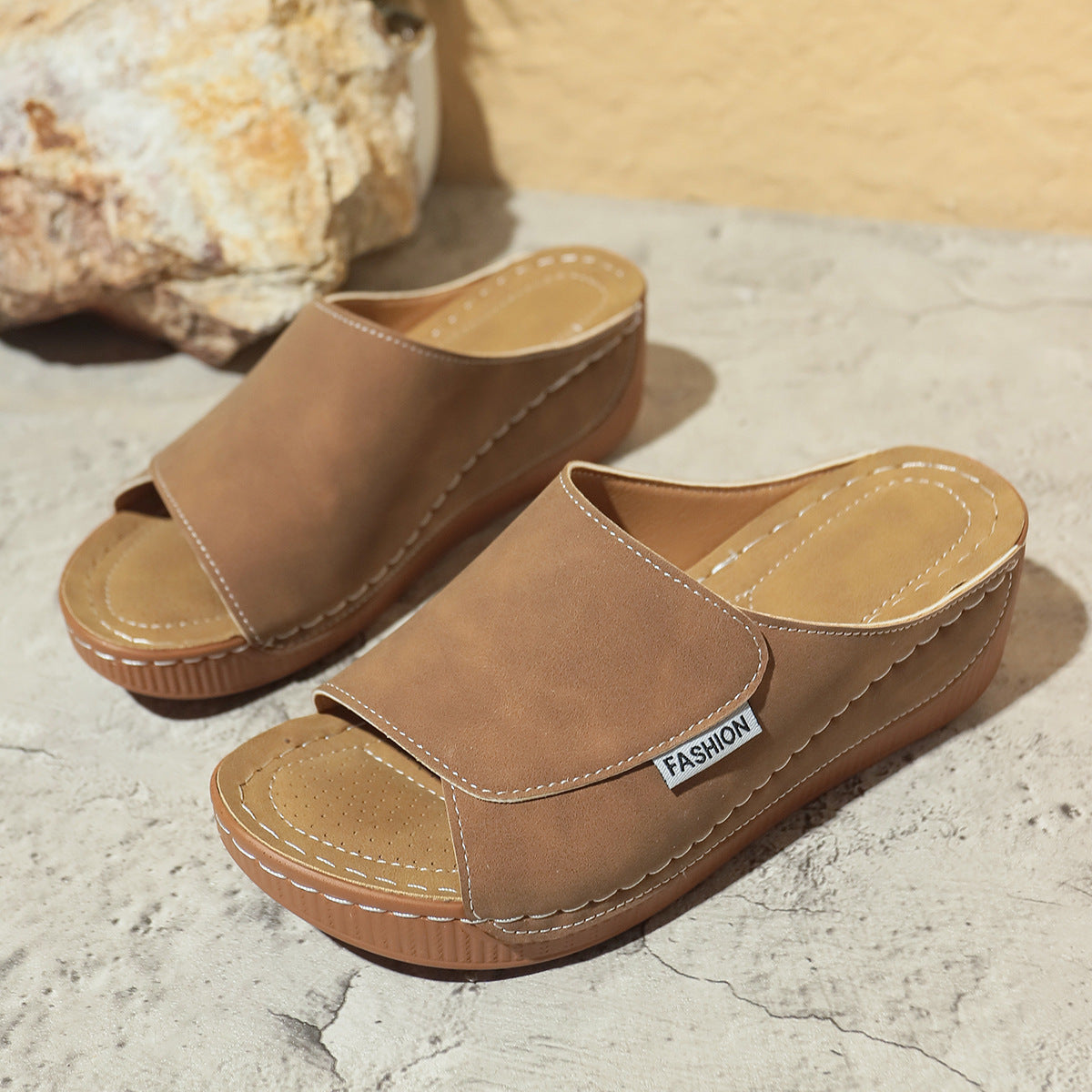 Mules Femme Confortables avec Soutien de la Voûte Plantaire – Sandales Compensées Éléguantes et Respirantes - VoltÉlan