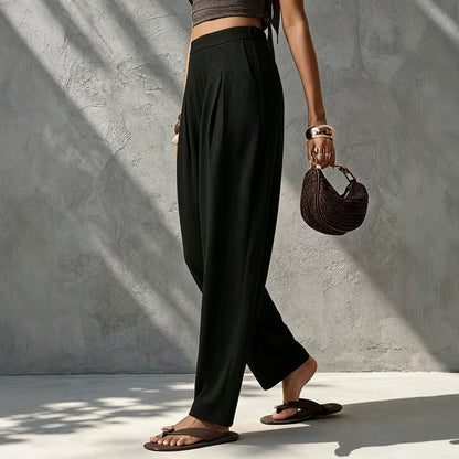 Pantalon fluide femme coupe droite
