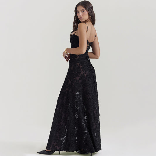 Robe à Dos Lacé - Style Bohème Chic | VoltElan