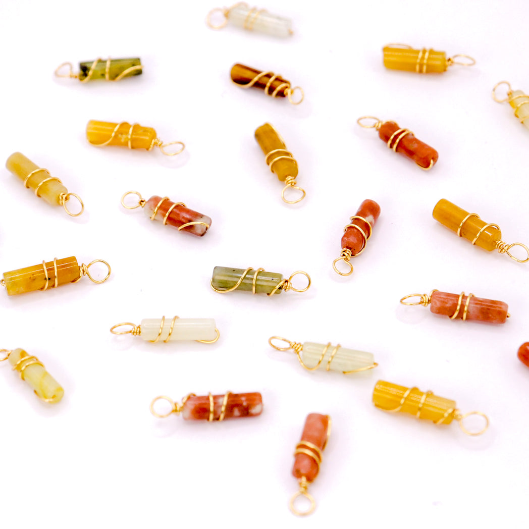 Pendentif Mini piliers en Jade « Fleurs de prunier », photo 3