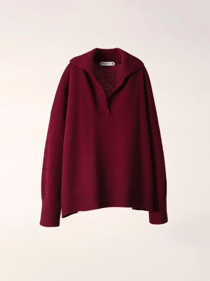 Pull maxi col polo, mélange cachemire, photo 17