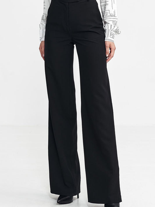 Pantalone bootcut nero a vita alta, foto 1