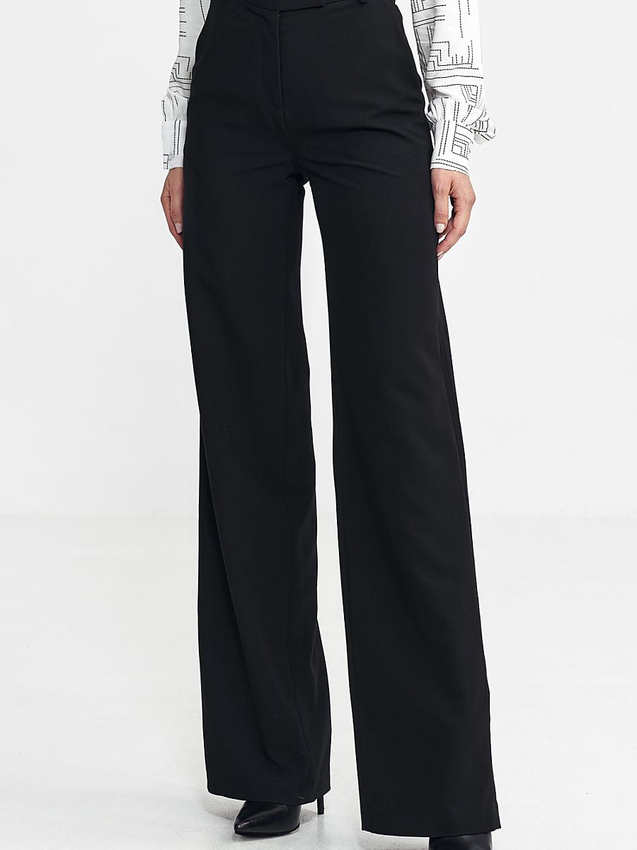 Pantalón bootcut negro de talle alto, foto 1