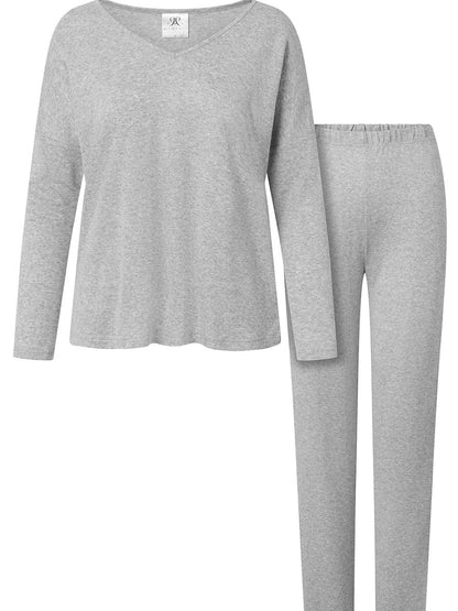 Grey viscose pyjamas with lace collar, photo 5