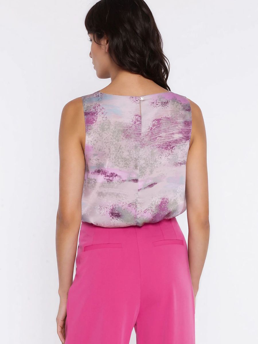 Blusa de flores sin mangas con cuello barco, foto 3