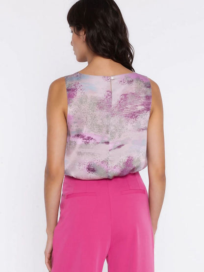 Blusa de flores sin mangas con cuello barco, foto 3
