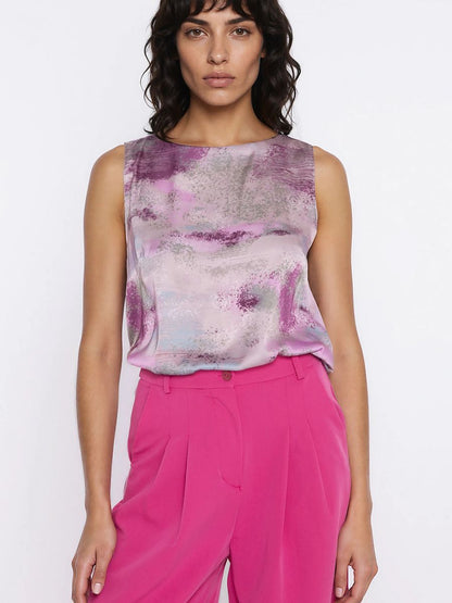 Blusa de flores sin mangas con cuello barco, foto 4