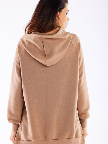 Sudadera con capucha oversize asimétrica beige, foto 3