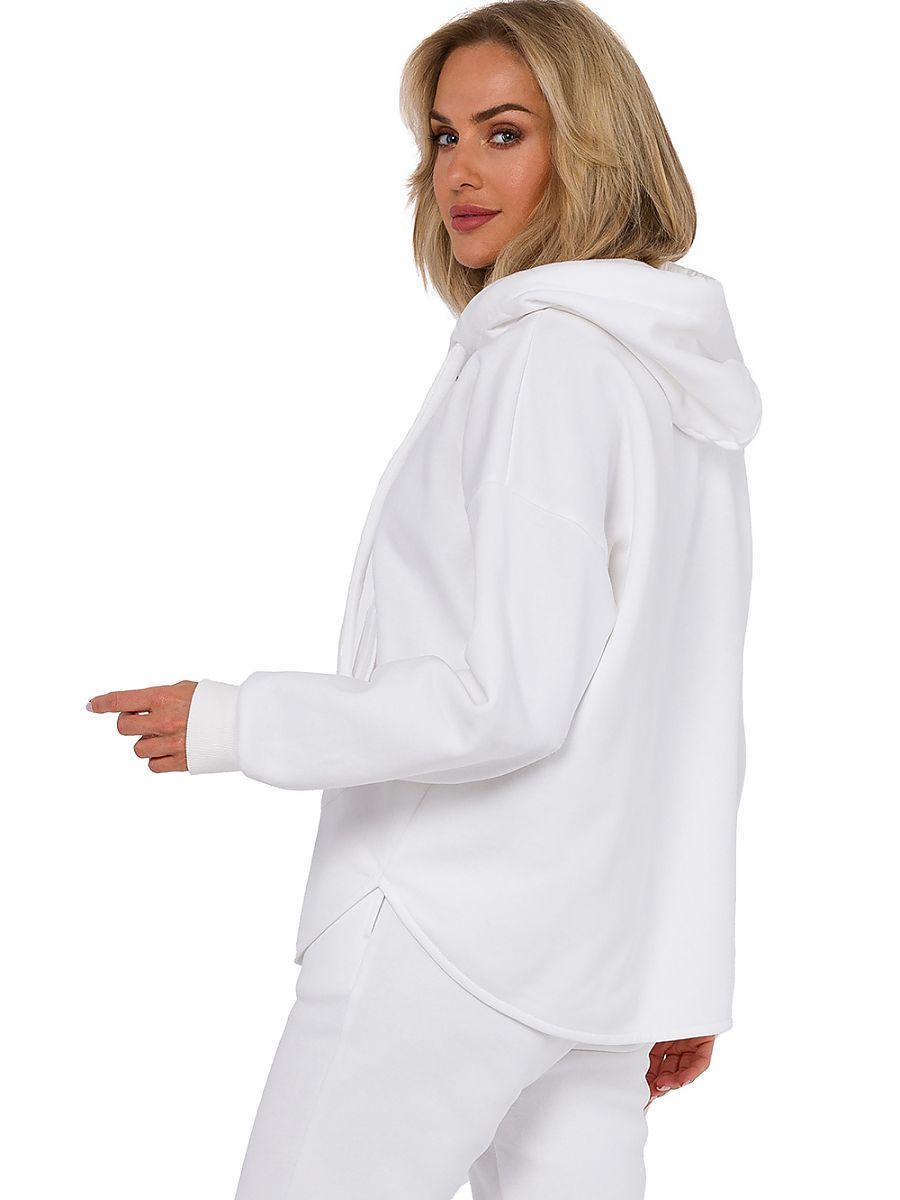 Sudadera de punto de algodón con cremallera beige, foto 3