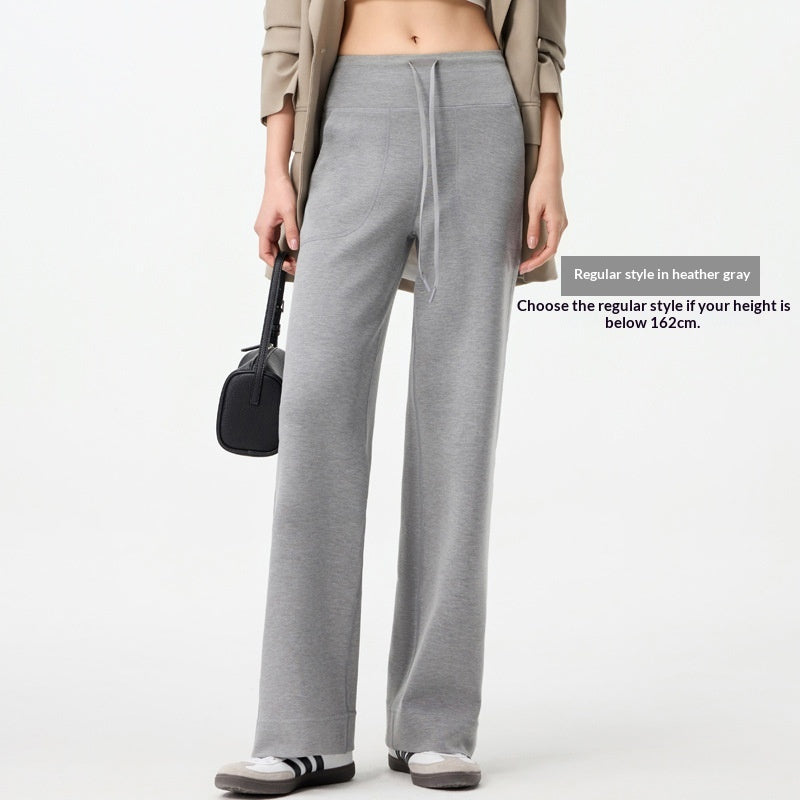 Pantalon droit femme en maille modal, coupe tout-aller
