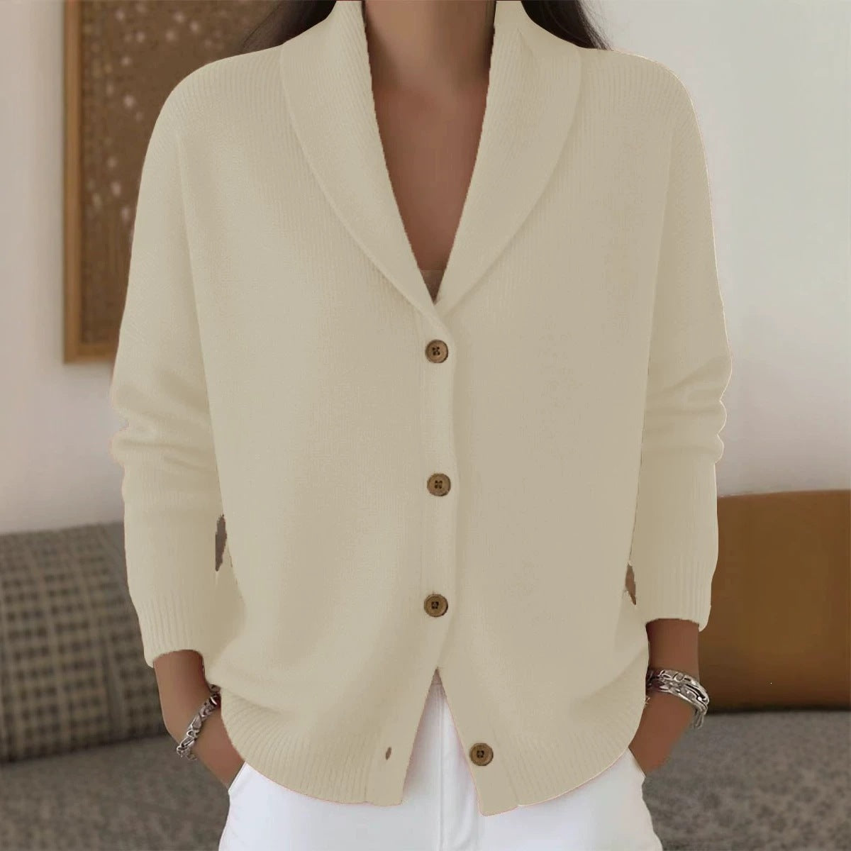 Women's Thin Knit Buttoned Cardigan - VoltElan