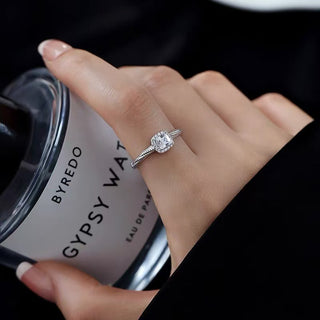 Bague Zircon Fine Argentée Femme — Vue principale | VoltÉlan