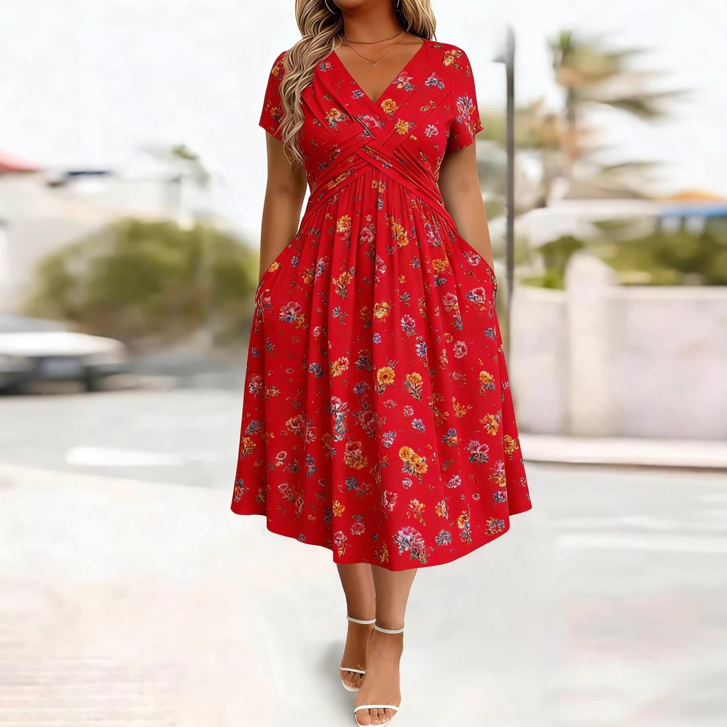 Robe Florale Femme Grande Taille - Coupe Enveloppante