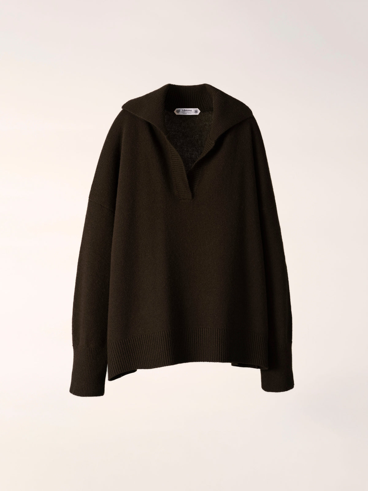Pull maxi col polo, mélange cachemire, photo 2