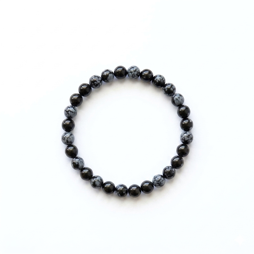 Bracelet en Obsidienne neige, photo 3