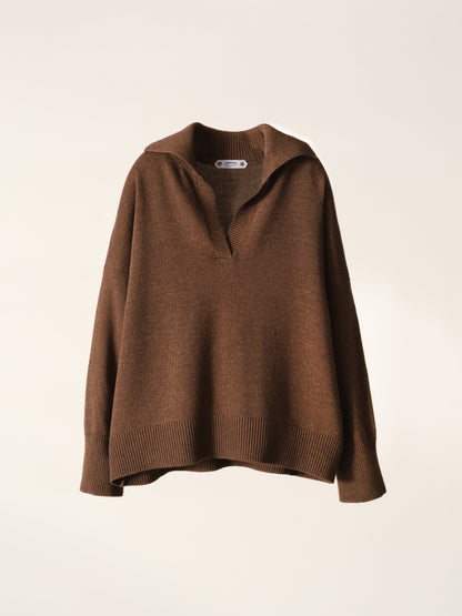 Pull maxi col polo, mélange cachemire, photo 7